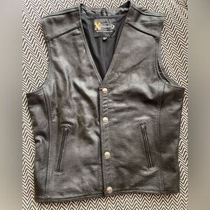Leather motorcycle vest